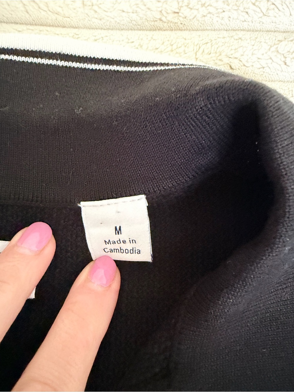 Original Penguin Black Polo with White Trim - Picture 5 of 7